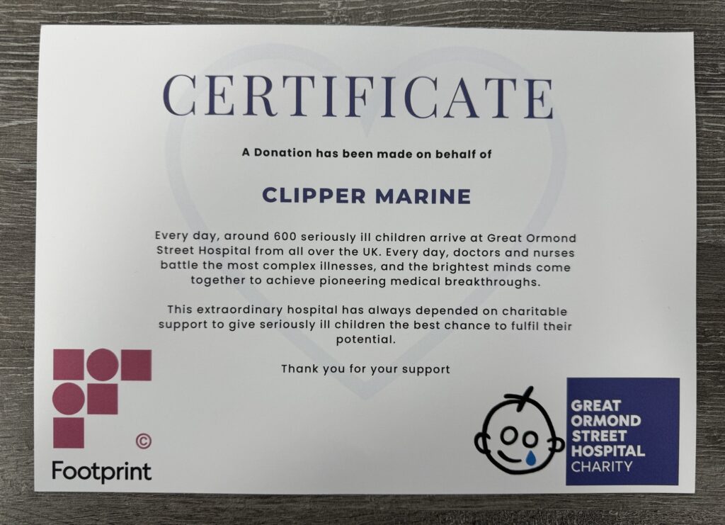 Picture 1 A new partnership with Clipper Marine, a good cause!